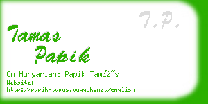 tamas papik business card